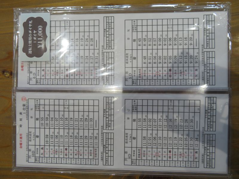 運転士使用のダイヤ札　〈2ダイヤ〉