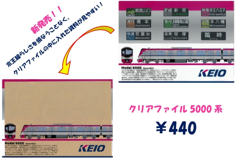 京王電鉄　クリアファイル5000系（京王電鉄Ａ梱包対象商品）