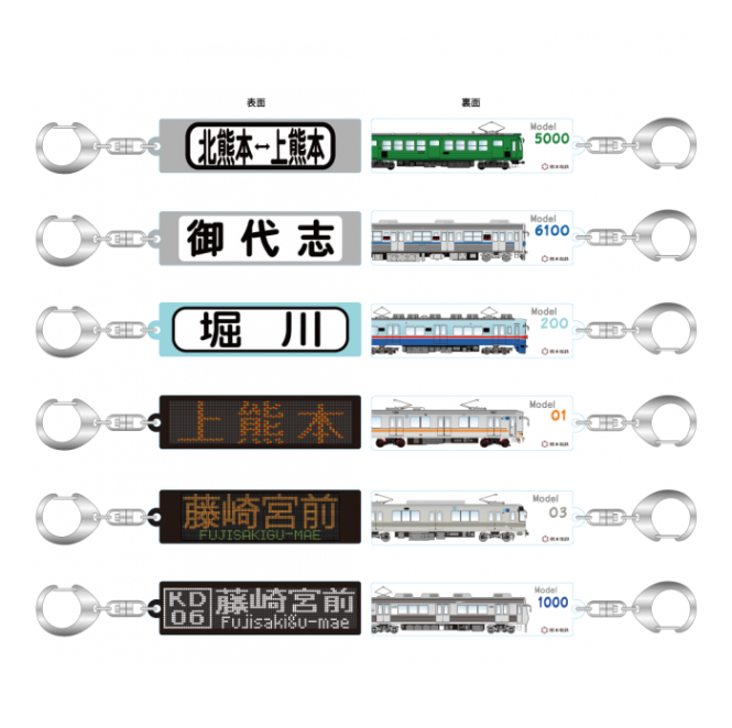 熊本電気鉄道　【コンプリートセット】方向幕アクリルキーホルダー