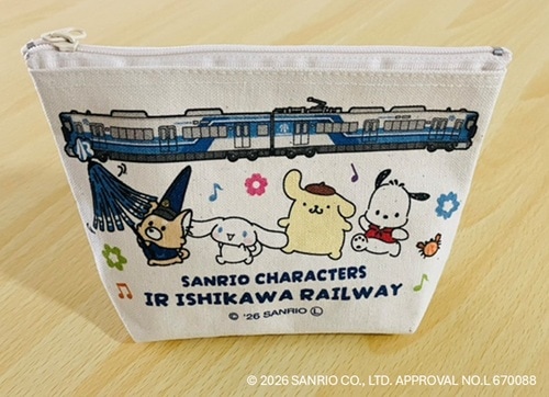 【ＩＲいしかわ鉄道】サンリオキャラクターズ　ポーチ（ＩＲいしかわ鉄道Ａ梱包対象商品）