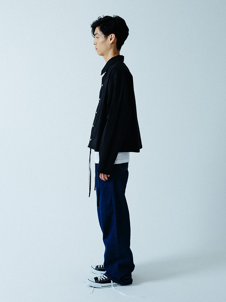 yaunn �֥륾�󥿥��� ����� ����COTTON JACKET LIKE SHIRT BLACK