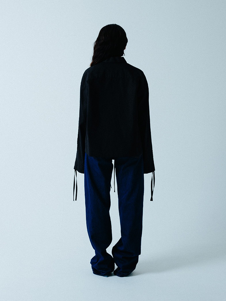 yaunn �֥륾�󥿥��� ����� ����COTTON JACKET LIKE SHIRT BLACK