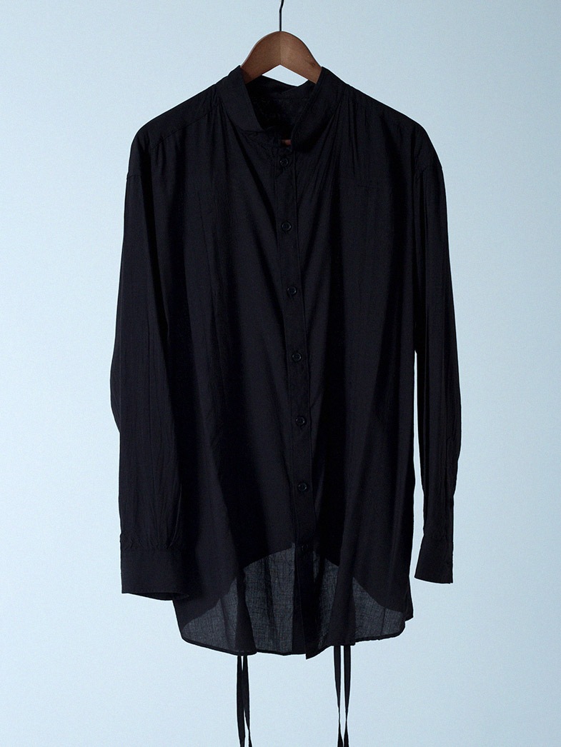 yaunn ɥ졼  DRAPE SHIRT BLACK