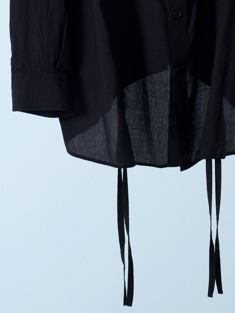 yaunn ɥ졼  DRAPE SHIRT BLACK