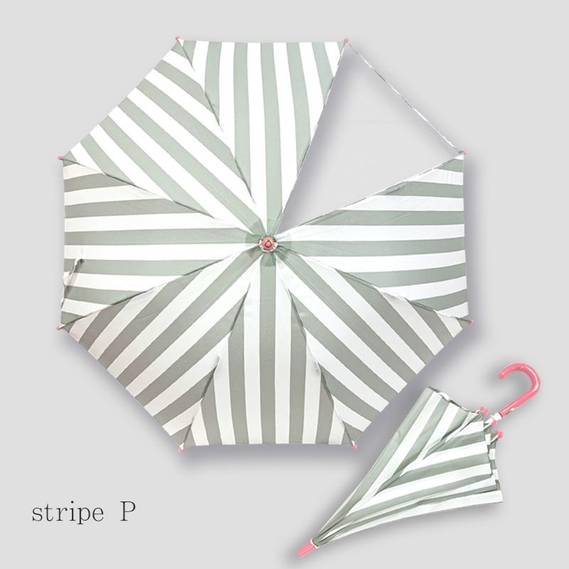 長傘 stripe-gray minau