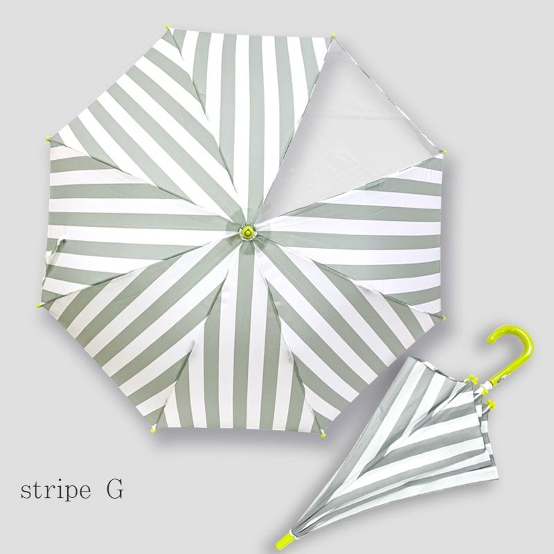 長傘 stripe-gray minau