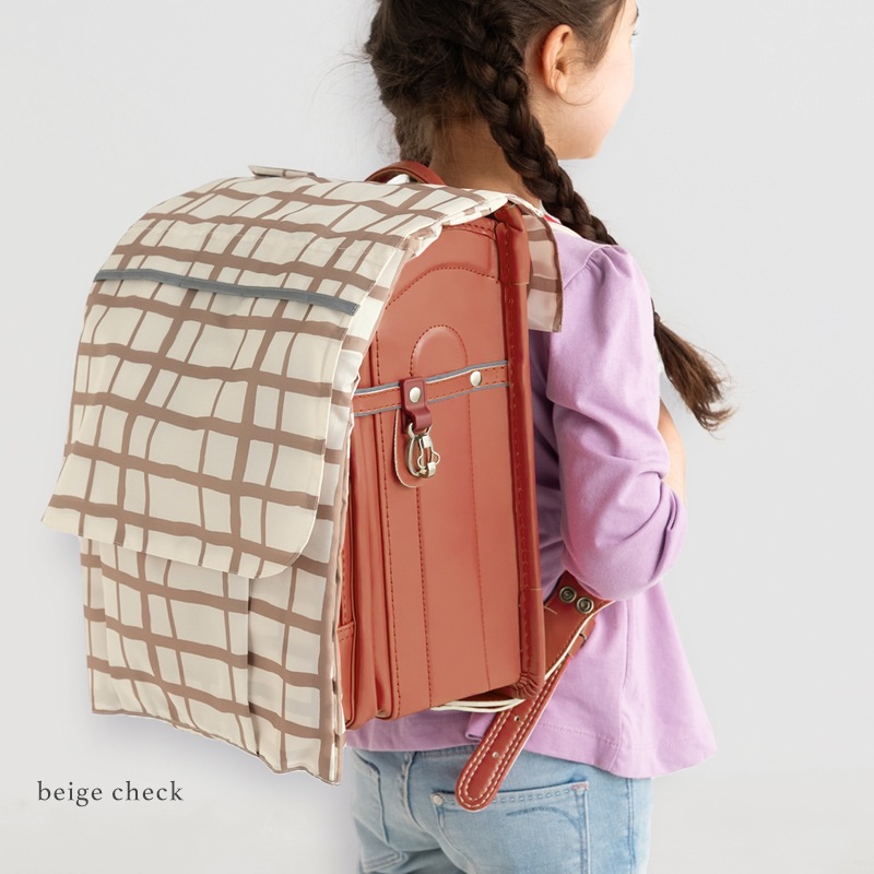 収納ランドセルカバー gray-stripe millefleur beige-check minau