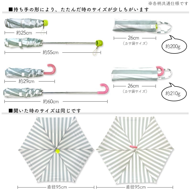 折りたたみ傘 beige-check beige-stripe minau