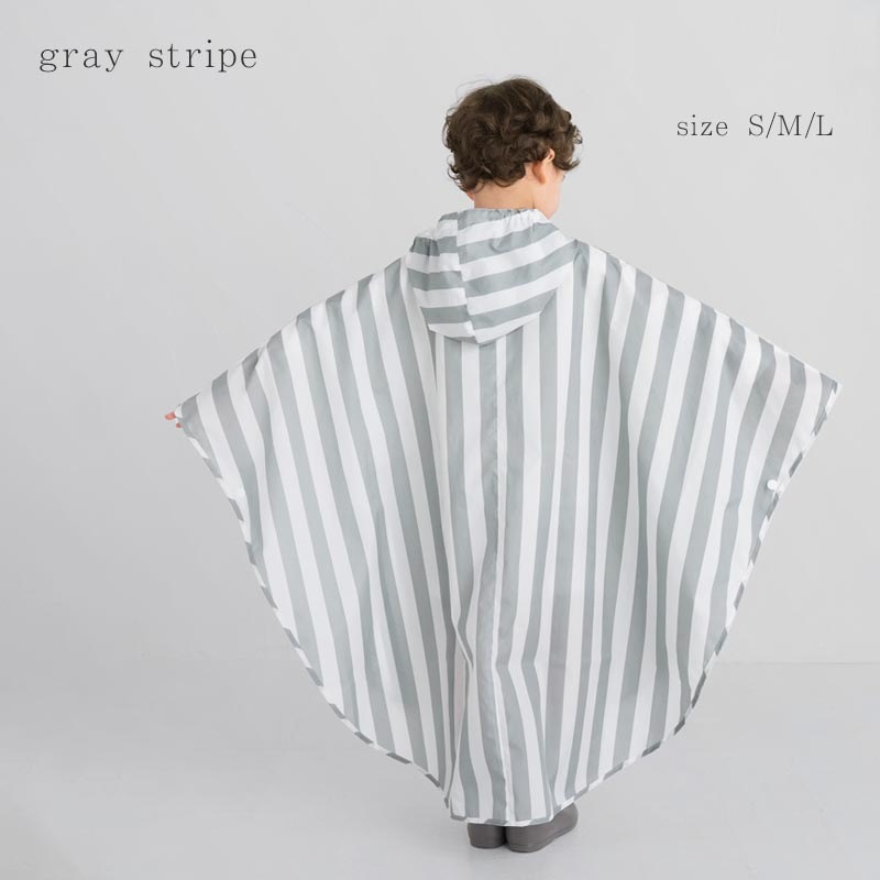 Stripegray レインポンチョ minau