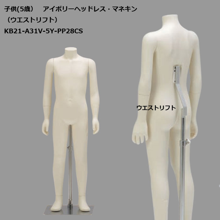 子供マネキン 7歳 ｱｲﾎﾞﾘｰ塗装 ヘッドレスタイプ KB21-A31V-7Y-PP28CM