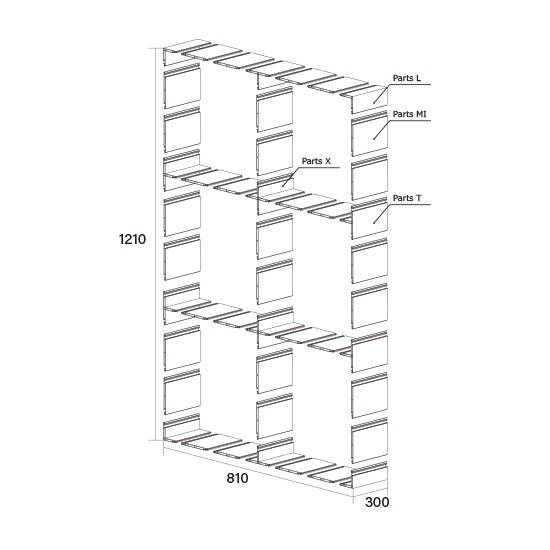 Grid Shelf 400 3×2 | アルミ家具・インテリア | ecoms オンラインストア