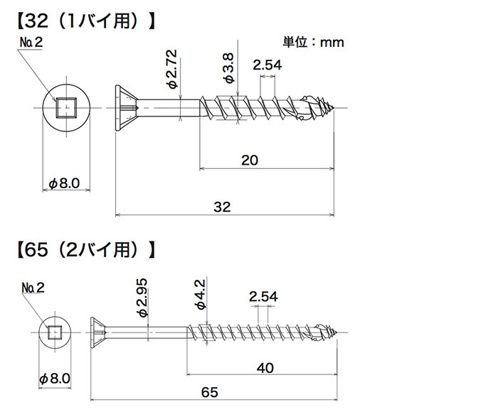 2×4材用ねじ木材取付用 2バイ用 ［120個 (30個×4セット)］ #ネジ2x4