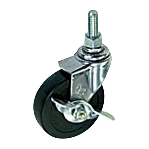 キャスター 自在 ゴム車輪 ストッパー付 (差し込みタイプ) 415EA-R50