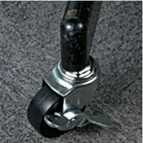 キャスター 自在 ゴム車輪 ストッパー付 (差し込みタイプ) 415EA-R100