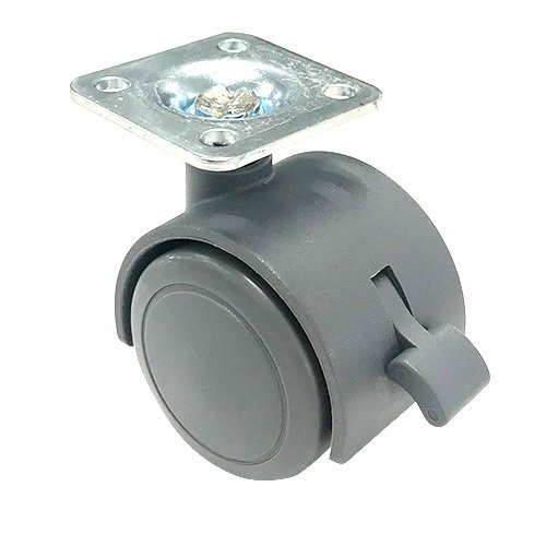 双輪キャスター ストッパー付 40 ウレタン ［4個］双輪キャスター