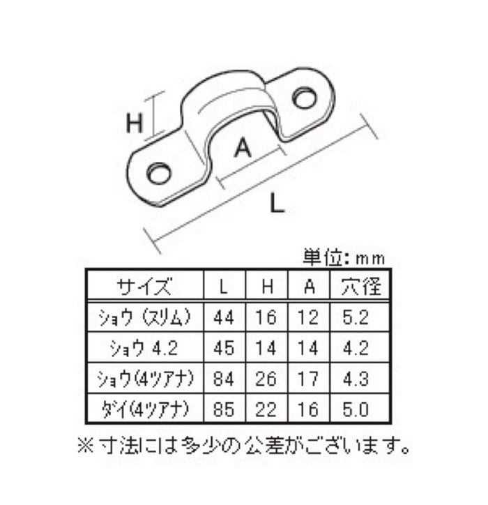 板)アイストラップ 大(4つ穴) ［5個］アイストラップ |ネジ