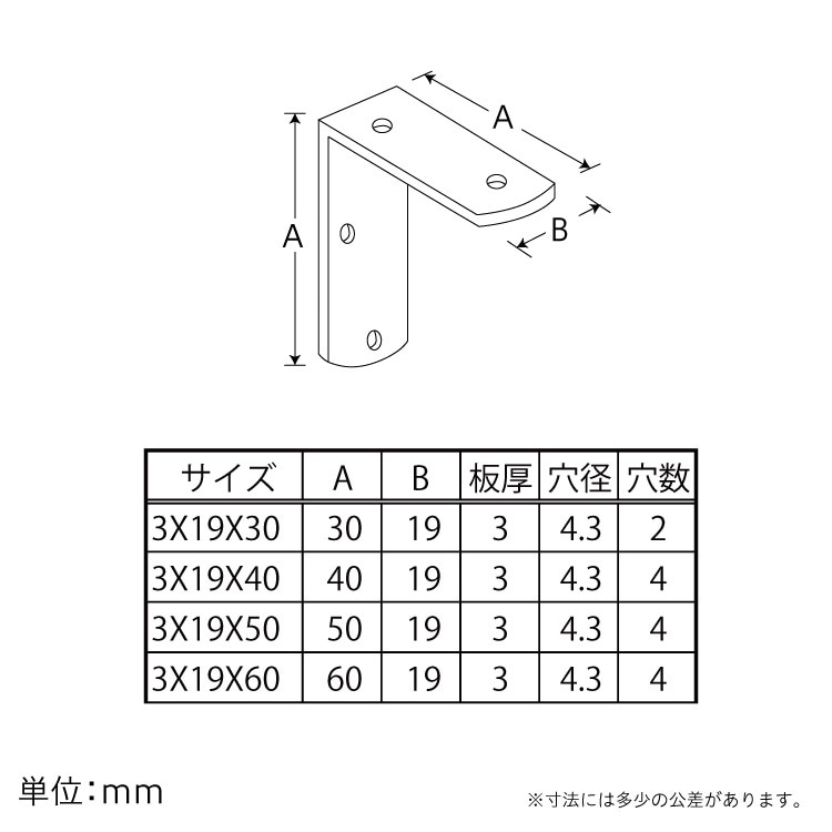 ステンレス 特厚隅金 丸 3×19×30 ［5個］金折 |ネジ・ボルト・DIY金具
