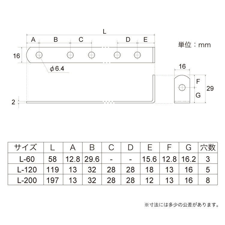曲板 黒 No.61 L-60B ［5個］補助金具 |ネジ・ボルト・DIY金具の
