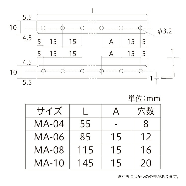 ミニアングル 黒 ニッケル YB-04 ［10個 (2個×5セット)］補助金具