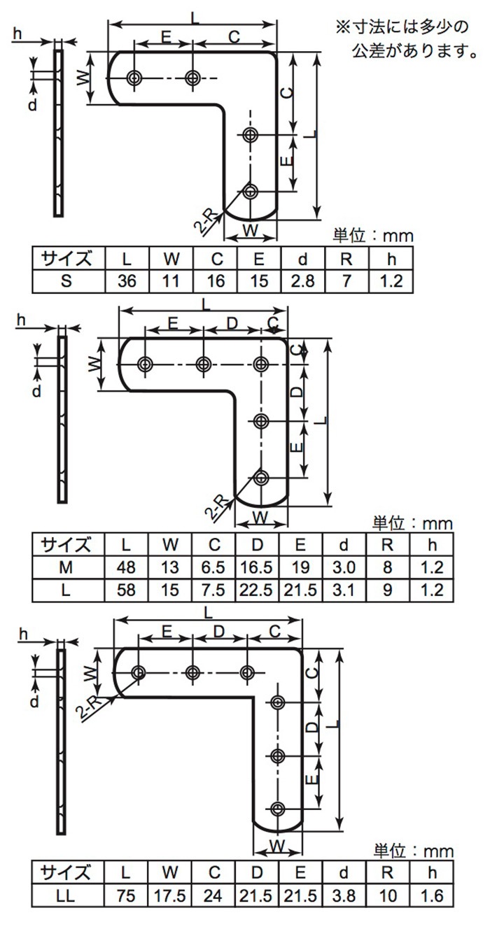 まかい様　RP５　板L字　その2 SELECTS 補助金具 L字平折 LL マットブラック ［10個］ #黒棚・机