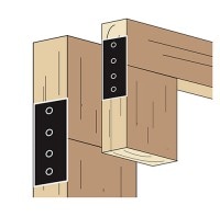 SELECTS 補助金具 2×4材用プレート 2バイ用 マットブラック ［20個］ #黒|２ｘ４用ツーバイフォー金具|DIY金具（リノベーション）