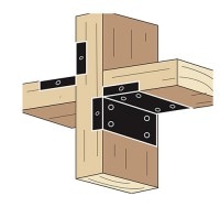 SELECTS 補助金具 2×4材用らくらく取付L バイ6用 マットブラック ［20個］ #黒|２ｘ４用ツーバイフォー金具|DIY金具（リノベーション）