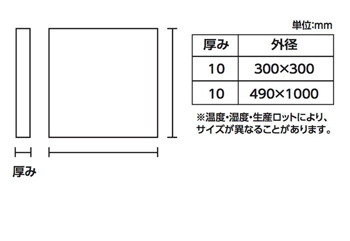 極厚フェルト 10×490×1m ［1枚］吸音・防振スポンジ |ネジ・ボルト