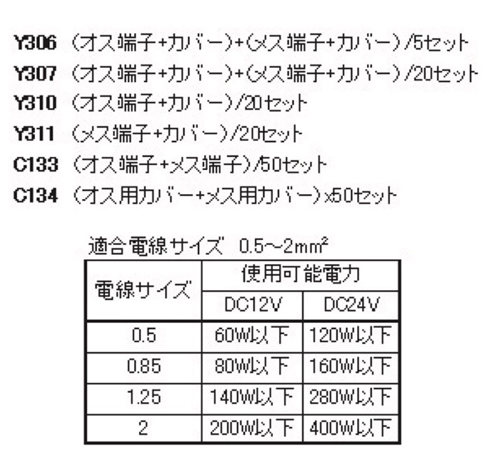 ギボシ端子特用 Y307 ［20個］端子・コネクタ |ネジ・ボルト・DIY金具