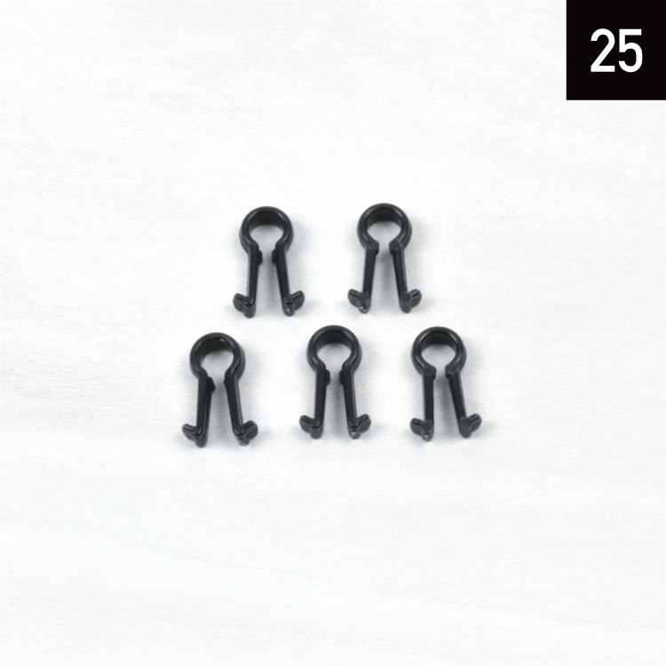 有孔ボード PP樹脂製ロックピン 黒 穴径 5mm / 5φ 用 【30個入】八幡