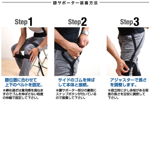 NSP ワーキングパワースーツ サイズ【3L】 スーツとサポーターセット