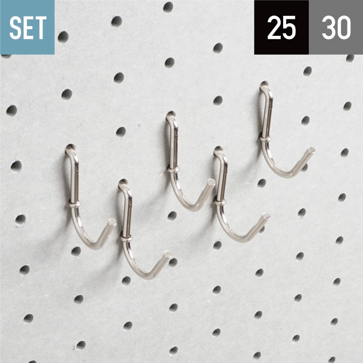 メーカー直送】有孔ボード Jフック ステンロックピン付 【20個