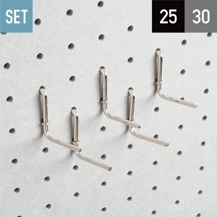 メーカー直送】有孔ボード Lフック ステンロックピン付 【20個