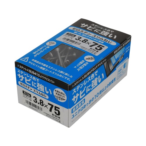 ゼロステンスリムねじ箱 3.8×75 ［90本］ #ネジゼロステン |ネジ
