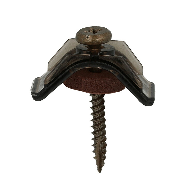 ポリカ連結波板スクリュー木下地 3.9×23ブロンズ 1連(9本) ［5連