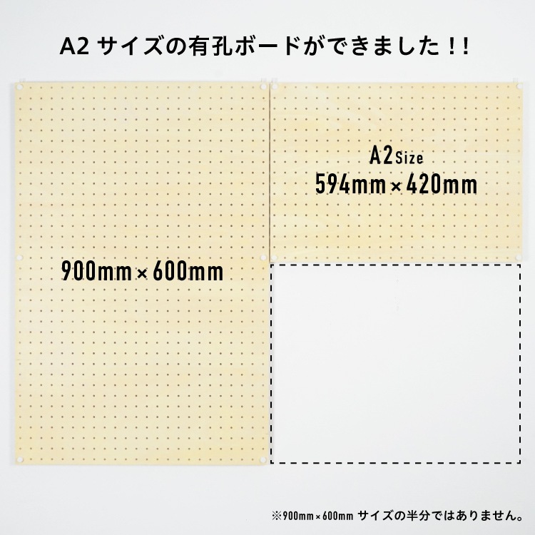 有孔ボード シナ合板 無塗装 A2サイズ 594mm×420mm×5.5mm ピッチ25mm 1