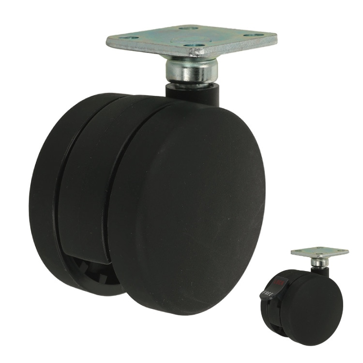 双輪キャスター 60 ナイロン ストッパー なし/付き2025DIYショー |ネジ