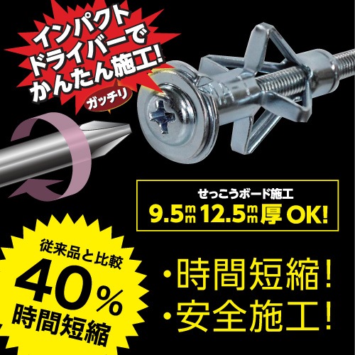 エアコンボードアンカー MA-1 200イリ ［200本］中空・石こうボード