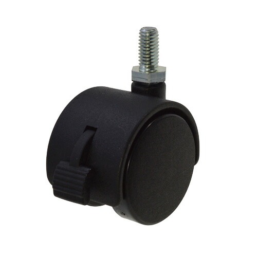 双輪キャスター W3/8ストッパー付 50 ナイロン ［4個］双輪キャスター