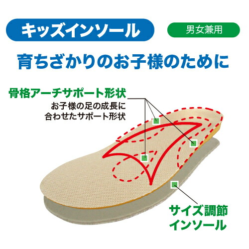 ととも様用 キッズインソール ジュニア専用 8～10歳用 Lサイズ(20～22cm