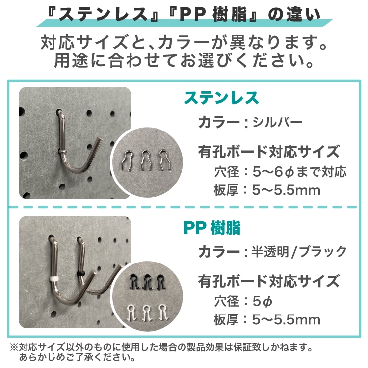 メーカー直送】有孔ボード Jフック PP樹脂製ロックピン付 【20個