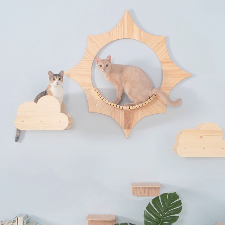 No28 岬さまオーダー品　キャットステップ　【パイン材】ハンドメイド MYZOO マイズー MOKU モク カラー パイン材/ホワイト 【1個】 キャット