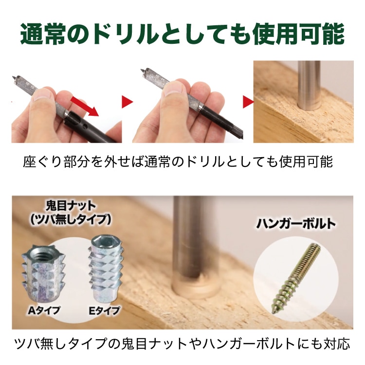 鬼目ナット用ドリル M4 M5 M6 M8 M10 [1個]ドリル・ビット |ネジ