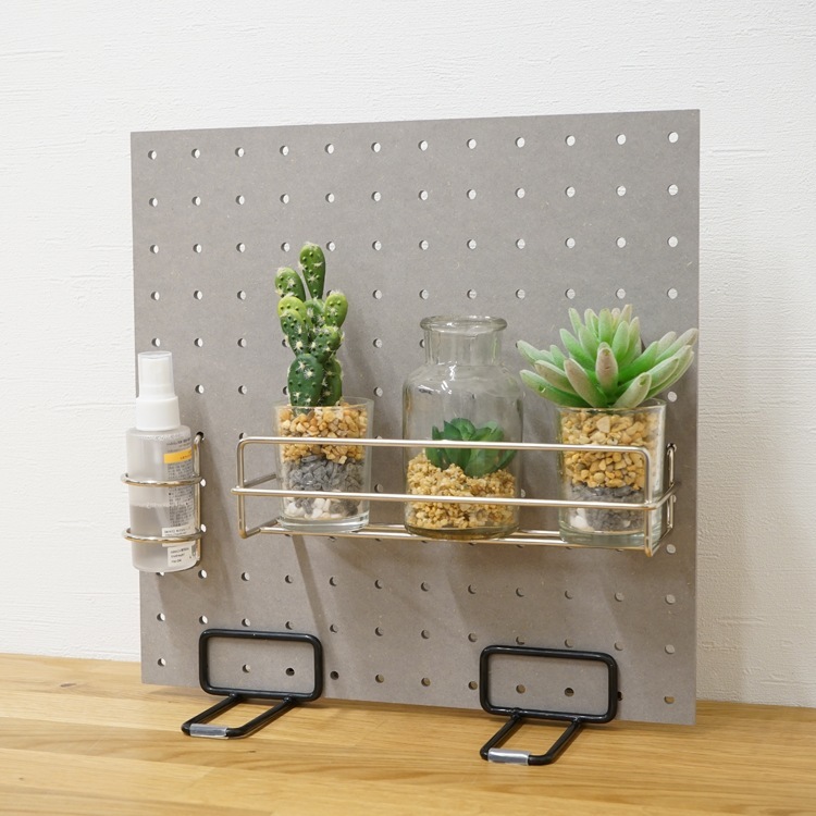 有孔ボード MDF 正方形(300mm×300mm×5.5mm) ピッチ25mm グレー 単品