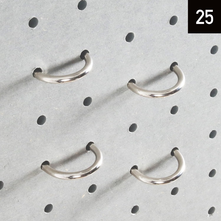 有孔ボード 差し込みラウンドフック P25 【4個入】 #フック ペグボード
