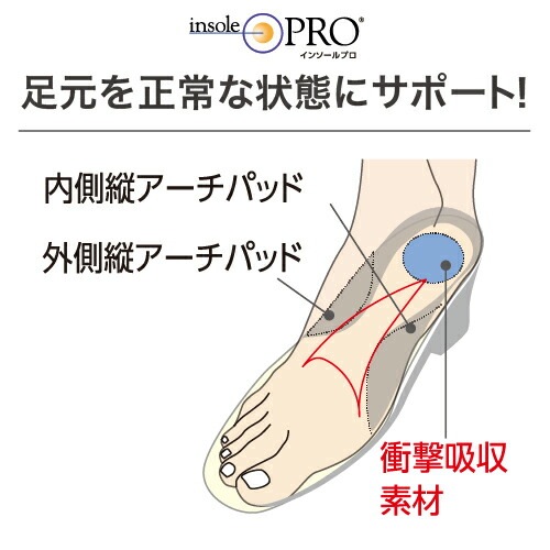 インソールプロ メンズ 腰痛対策 Mサイズ(25～25.5cm) ［1個］ 男性用