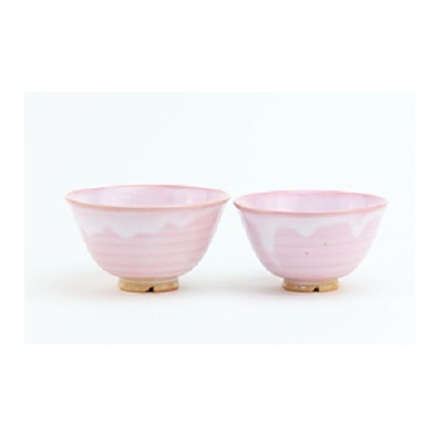 萩焼 ガラス釉夫婦茶碗（ソライロ・モモイロ） | すべての商品