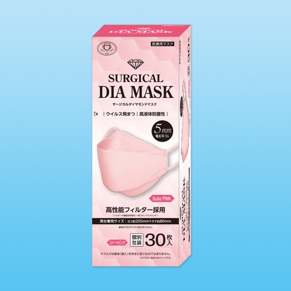 サージカルダイヤモンドマスク スイートピンク 30枚入【ダイヤモンド