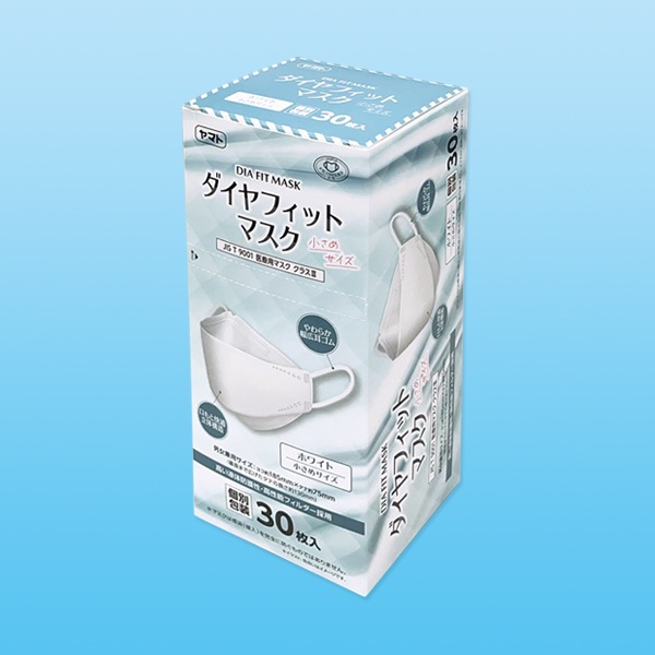 ダイヤフィットマスク ホワイト 30枚 小さめ【ダイヤモンド立体構造
