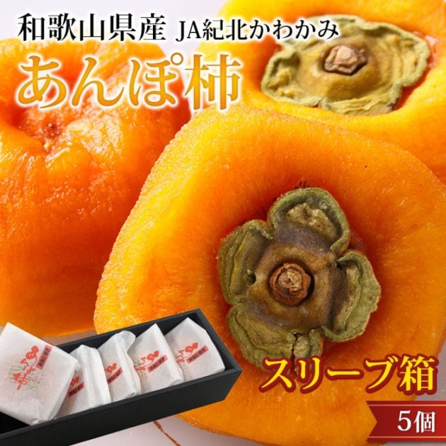 あんぽ柿 干柿 スリーブ箱 5個 和歌山県産 産地直送<br>【アンポ柿