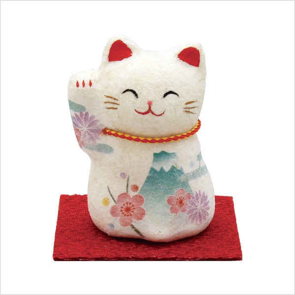 縁起物 ちぎり和紙 遠くの福も招き猫(大)金運招来 龍虎堂 ねこの置物 ...